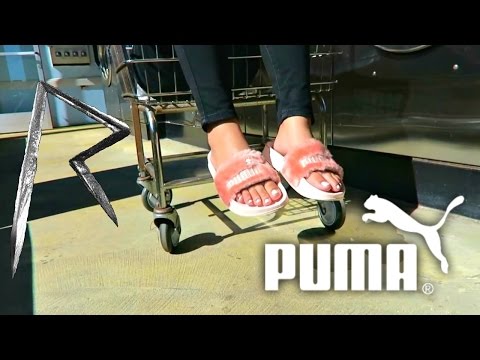 fenty puma slides on feet