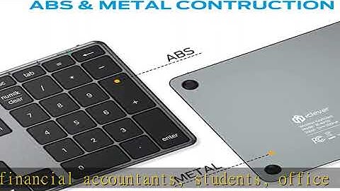 iClever Bluetooth Number Pad, Multi-Devices Wireless Number Pad, USB-C Rechargeable, External 34-Ke