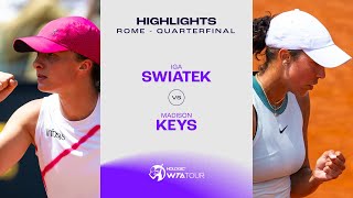 Iga Swiatek vs. Madison Keys | 2024 Rome Quarterfinal | WTA Match Highlights