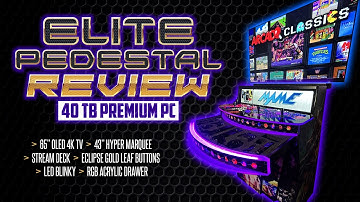 ELITE Pedestal 40 TB PC Ultimate Review - Retro-Cade + Arcade One LED Blinky, Teknoparrot, Gun Games