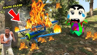 GTA 5: SHINCHAN & PINCHAN's RC PLANE CRASH AND DESTROY ON MOUNTAIN😱! (GTA 5 Mods)