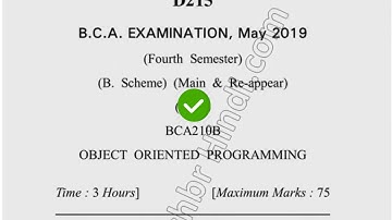 2019 Dcrust BCA 4th Sem Object Oriented Programming Question Paper