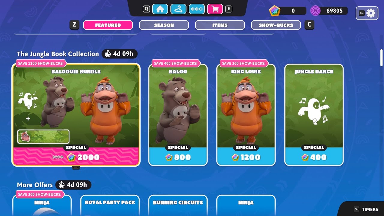 NEW Fall Guys Item Shop - Jungle Book skins are back!
