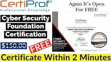 Certiprof Cyber Security Foundation Free Certification | Cyber Security Free Course