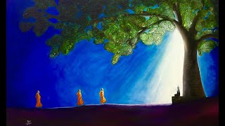 Tribute to Vesak Day | Buddha Paintings| Buddha Artworks| Buddha in Acrylic | Vesak art