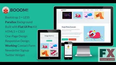 Preview Booom! - One-Page Flat UI Pro Bootstrap 3 Template