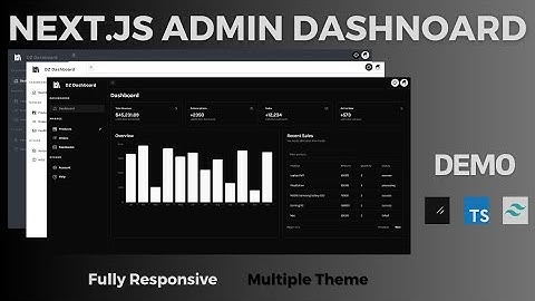 Next.js Admin Dashboard | Responsive Demo with Typescript and Tailwind CSS and Shadcn/UI