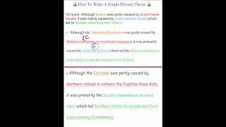 ✏️ How To Write A Simple High School History Thesis (Template + American Revolution &amp; Civil War)