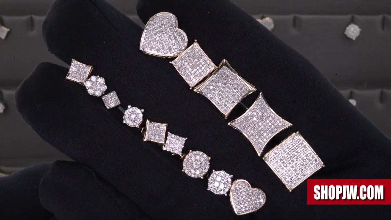 10k and 14k Gold Diamond Stud Earrings || Shopjw - YouTube