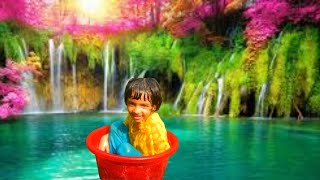 Baby Girl Enjoying Her Bath Village Bathtub For Kids Vlog