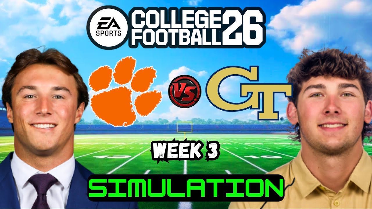 CLEMSON vs GEORGIA TECH | WEEK 2 | COLLEGE FOOTBALL 26 PREDICTIONS ...