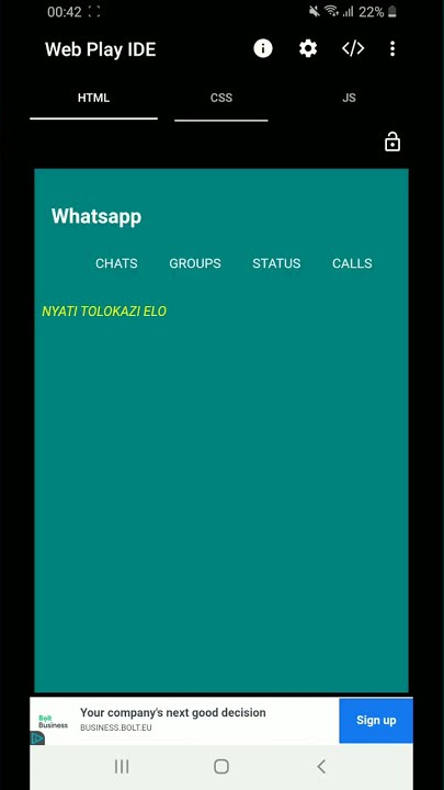 designing WhatsApp,  using Html and css