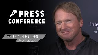 Coach Gruden Recaps Week 7 vs. Bucs, Determined To Play Better on Defense | Las Vegas Raiders