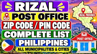 Rizal Province ZIP Code | Post Office PIN Code Complete | Philippines #worldwork50