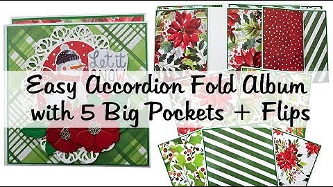 Easy to Make  Large Pocket Accordion Fold Mini Album Scrapbook Tutorial