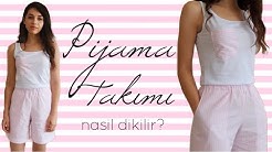 3 TLye ŞORTLU PİJAMA TAKIMI NASIL DİKİLİR ? | KALIPSIZ |