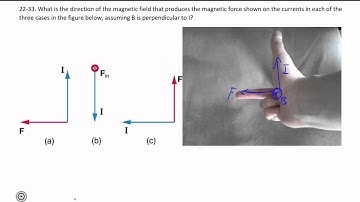 22-33. Right hand rule of magnetic force on a current carrying wire