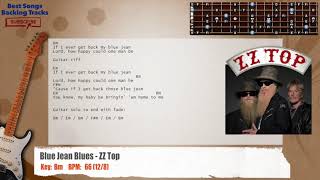 🎸 Blue Jean Blues - ZZ Top Guitar Backing Track with chords and lyrics chords