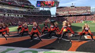 11/26/17 Bengals vs Browns endzone routine “Turn All the Lights On”