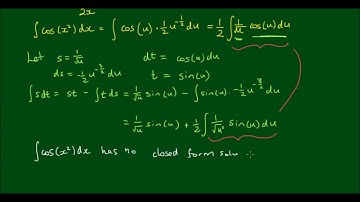 How to integrate cosx^2   The Fresnel Integral Cx   YouTube