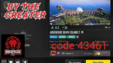 Bgmi wow Parkour map code 43461 | ADVENTURE DEATH ISLAND 2 |  #bgmi #pubg #pubgmobile #bgmiparkour