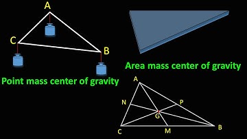 Point mass and Area mass center of gravity of a triangle
