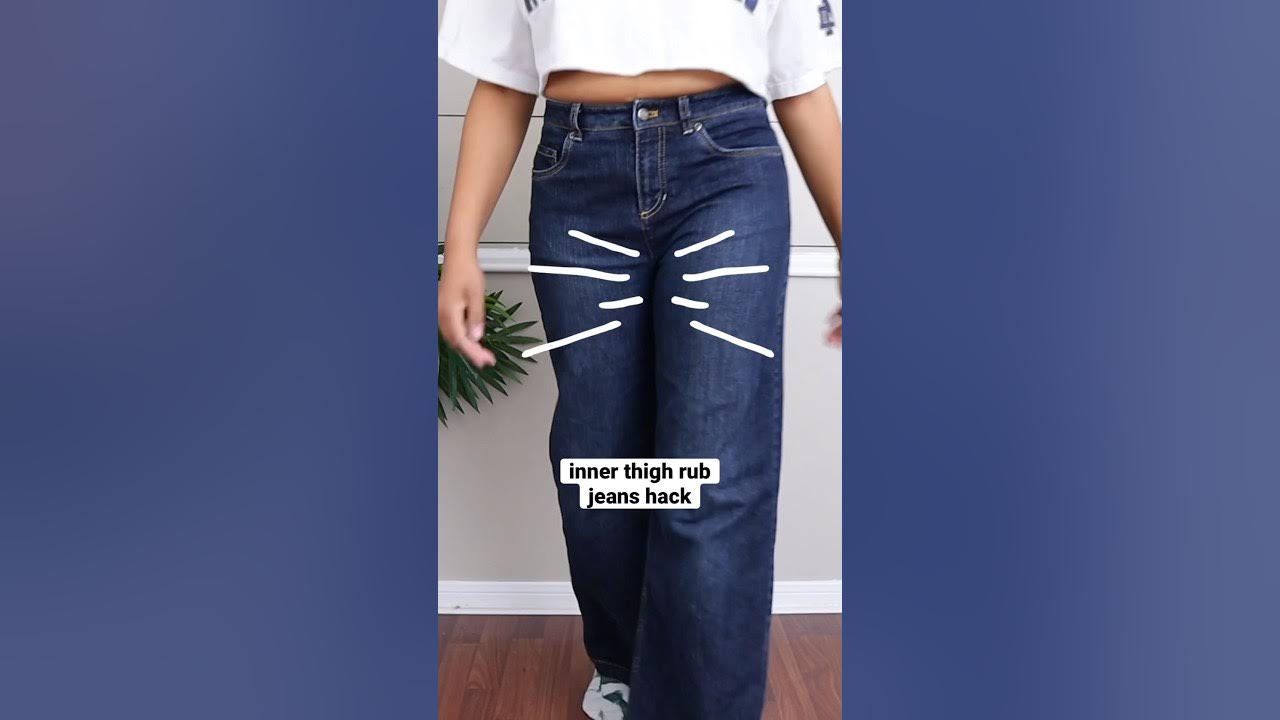 How to fix ripped jeans inner thigh by hand - super easy