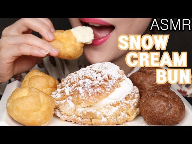 CREAM BUN 🧡 맛있는 크림빵   EATING ASMR REALSOUNDS MUKBANG (No Talking)
