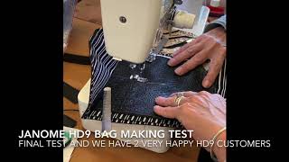 Janome HD9 Sewing Machine Customer Bag Test