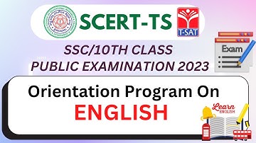 SCERT - Orientation Program on " English " || SSC/10th Class Public Examination 2023 | T-SAT