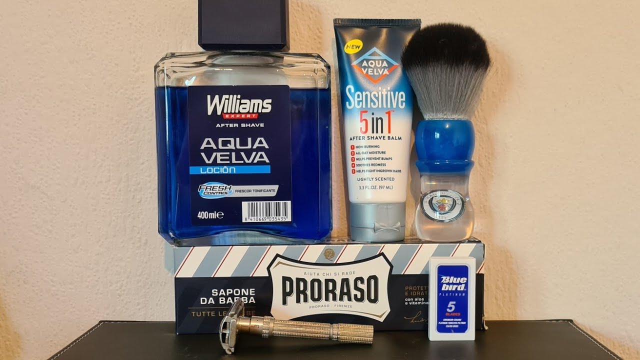 Gillette Slim Twist 1967 Blue Bird Razor Proraso Blue Aqua Velva Splash Balm Youtube