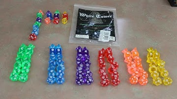 White Tower bag of 100 Polyhedral Dice