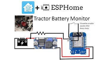 ESP8266 / D1Mini Garden Tractor Battery Monitor using ESPHome & Home Assistant.