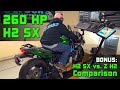 260 HP Supercharged Kawasaki Ninja H2 SX with Bonus Z H2 Comparison Footage