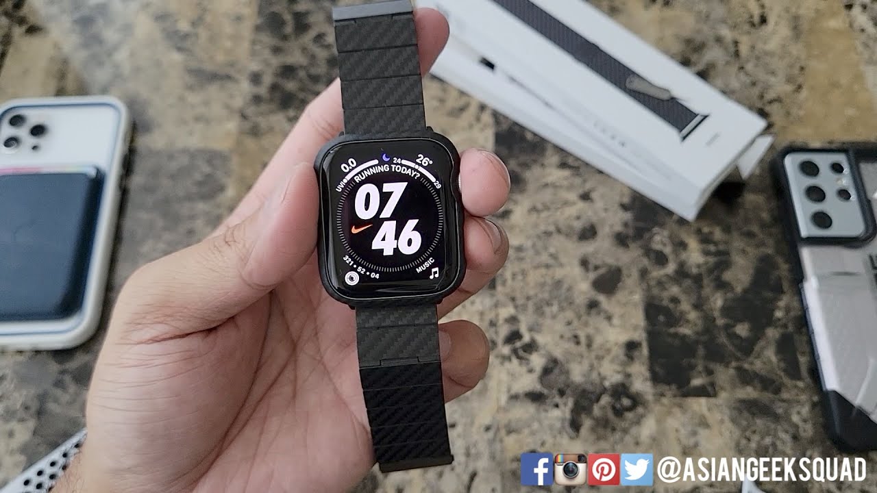 Trying out the Pitaka Air Case and Carbon Fiber Watch Band with our Apple  Watch Series 6 - YouTube