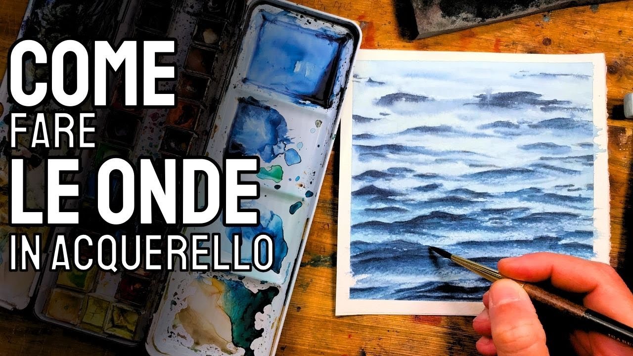 Dipingo onde in acquerello con una tecnica diversa
