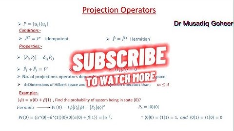 how to construct Projection Operators|Projective Measurements|Quantum Mechanics