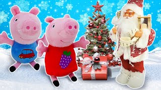 Новый Год Свинка Пеппа и Джордж идут в гости к Деду Морозу Подарки и сюрпризы под елкой Видео ИГРУШКИ