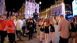 Walking around Piccadilly Circus at Night  August 2021 | London Walking Tour [4K]