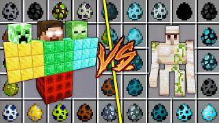 What If You Spawn All Mutant Boss Eggs Vs Golem Eggs - Minecraft Battle