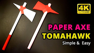 Easy ORIGAMI - Origami Paper Axe - How to Make Paper Tomahawk