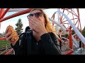 Sandwich eating contest on a roller coaster