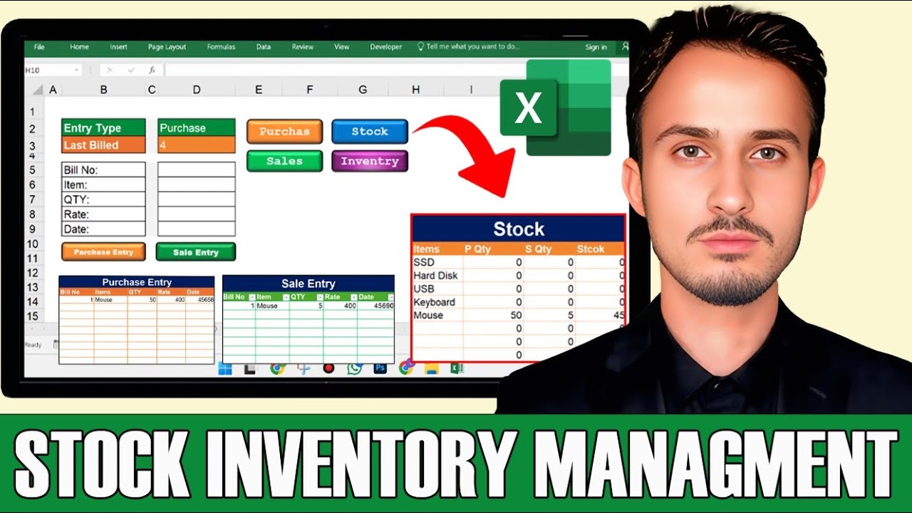 How to create stock Inventory management system in Excel | Excel stock ...
