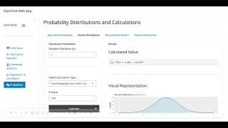 Normal Distribution - OpenStat Web App screenshot 2