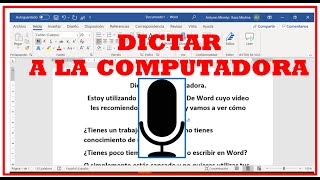 DICTAR A LA COMPUTADORA