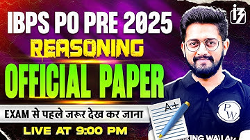 IBPS PO Prelims 2025 | IBPS PO Reasoning Most Expected Paper | by Sachin Sir