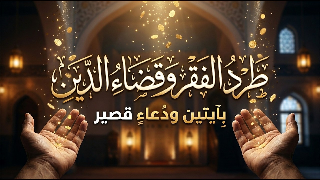 طَرْد الفَقْر وَقَضَاء الدَّيِن بِآيتين وَدُعاء قصير