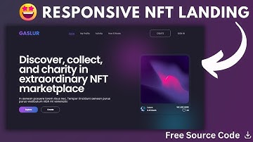 😍 Responsive NFT Landing Page | Free Source Code | UI Design a NFT Website Landing Page |#nft  #html