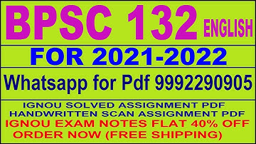 BPSC 132 in English Solved Assignment 2021-22 PDF @20rs / IGNOU EXAM NOTES, Guides 40% Flat.