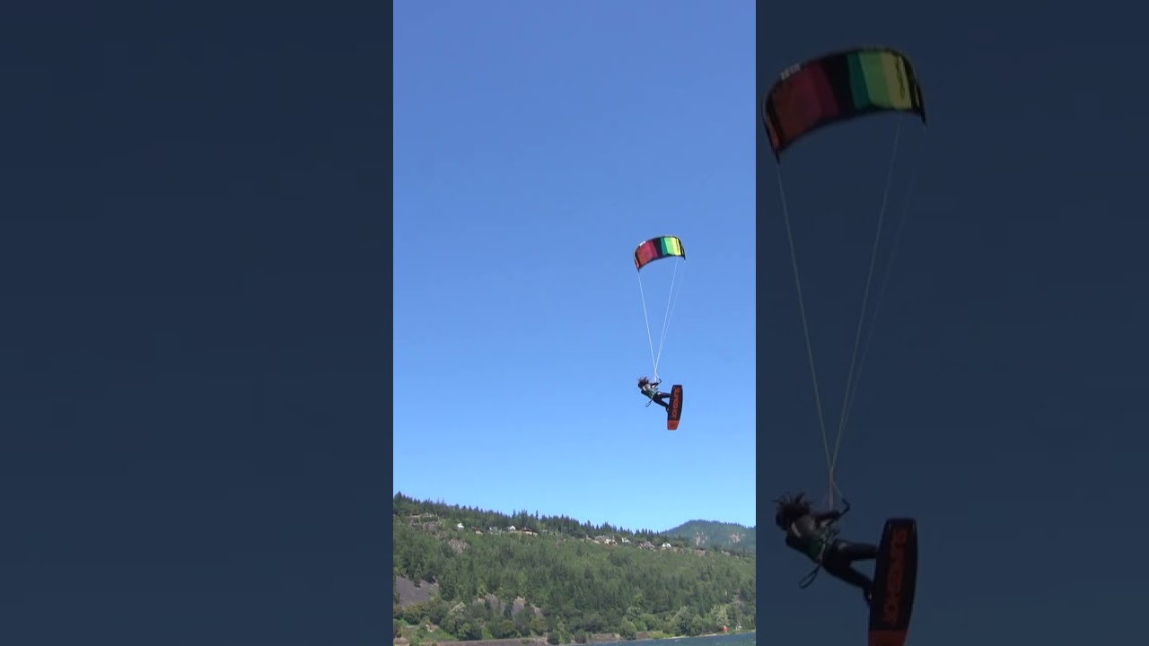 Big kiteloop in Hood River, Oregon #shorts #kiteboarding #oregon